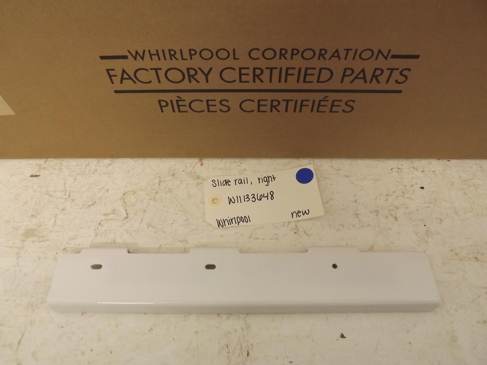 Whirlpool Refrigerator W11133648 Slide Rail, Right New Whirlpool Refrigerator W11133648 Slide Rail, Right New